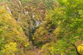 Naruko Gorge with colorful autumn foliage Royalty Free Stock Photo