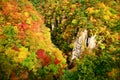 Naruko Gorge Valley with colorful autumn leaves Royalty Free Stock Photo