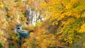 Naruko Gorge valley with rail tunnel in Miyagi Tohoku Japan Royalty Free Stock Photo