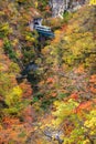 Naruko Gorge valley with rail tunnel in Miyagi Tohoku Japan Royalty Free Stock Photo