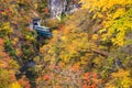 Naruko Gorge valley with rail tunnel in Miyagi Tohoku Japan Royalty Free Stock Photo