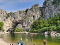 Narural arch in Vallon Pont D`arc, Ardeche, France. Royalty Free Stock Photo