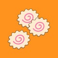 Narutomaki, Japanese surimi fish cakes, Vector illustration