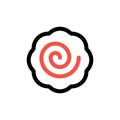 Narutomaki or kamaboko surimi vector outline icon Royalty Free Stock Photo