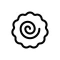 Narutomaki or kamaboko surimi vector outline icon