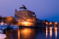 Narva castle by evening Royalty Free Stock Photo