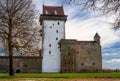 Narva, Estonia - Herman Castle on the banks of the river, opposite the Ivangorod fortress.