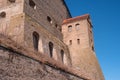 Narva, Estonia - Herman Castle on the banks of the river, opposite the Ivangorod fortress. Close-up.