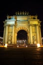 Narva Triumphal Arch at night in Saint Petersburg, Russia Royalty Free Stock Photo