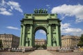 Narva Triumphal gate was built in 1827-1834 in memory of the heroes of the Patriotic war of 1812. Saint Petersburg, Royalty Free Stock Photo