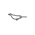 Narwhal animal line icon