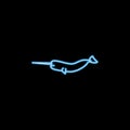 narwhal icon in neon style. One of sea animals collection icon can be used for UI, UX