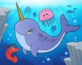 Narwhale theme image 2 Royalty Free Stock Photo