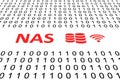 NAS concept binary code 3d