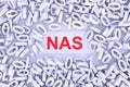 NAS concept with scattered binary code 3D