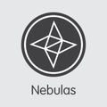 NAS - Nebulas. The Logo of Crypto Coins or Market Emblem.