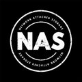 NAS Network-Attached Storage - file-level computer data storage server connected to a computer network, acronym text stamp concept Royalty Free Stock Photo