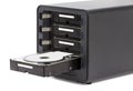 NAS, storage connected to the network. Several hard drives