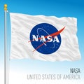 NASA flag, USA, vector illustration