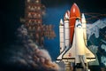 NASA Mural of Space Shuttle launch