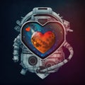 nasa space exploration style heart, neural network generated art