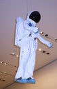 NASA Space suit hanging under ceiling in Museum Of Modern Art, New York