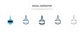 Nasal aspirator icon in different style vector illustration. two colored and black nasal aspirator vector icons designed in filled