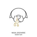 Nasal discharge from dogs nose. Common dog disease symbol. Royalty Free Stock Photo