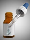 Nasal or eye drops template bottle with pipette