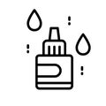 Nasal, eye or ear drops bottle isolated line icon