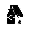 Nasal spray black glyph icon Royalty Free Stock Photo