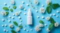 Nasal Spray Concept for Allergy Relief with Natural Ingredients Royalty Free Stock Photo