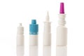 Nasal spray and droppers on white isolated background Royalty Free Stock Photo
