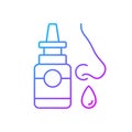 Nasal spray gradient linear vector icon