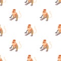 Nasalis monkey pattern seamless vector