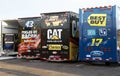 NASCAR car haulers at Phoenix International Raceway Royalty Free Stock Photo
