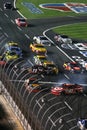 NASCAR - crash on the restart! Royalty Free Stock Photo