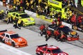 NASCAR - Pit Road Is Busy! Royalty Free Stock Photo