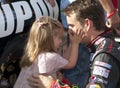 NASCAR racer Jeff Gordon and daughter Royalty Free Stock Photo