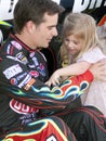 NASCAR racer Jeff Gordon and daughter Royalty Free Stock Photo