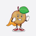 Nashi Pear cartoon mascot character dressed as a Super hero