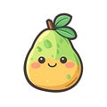 Nashi Pear In Cartoon Style Stiker On White Background On Isolated Transparent Background, Png, Logo. Generative AI