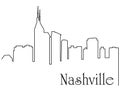 Nashville city one line drawing abstract background with cityscape