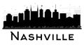 Nashville City skyline black and white silhouette. Royalty Free Stock Photo