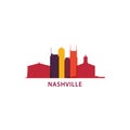 Nashville city skyline silhouette vector logo illustration