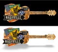 Nashville Guitar Vintage Artwork Folk Art
