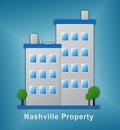 Nashville Homes Real Estate Building Depicts Tennessee Realty And Rentals - 3d Illustration