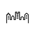 Black line icon for Nashville, country and skyline