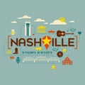 Nashville landmarks, attractions and text design