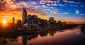 Nashville Skyline with sunset Royalty Free Stock Photo